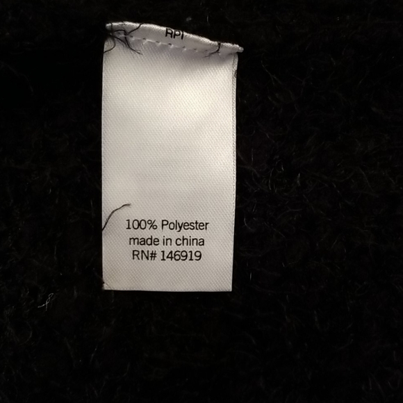 Black eyelash v-neck sweater Sz M - Picture 4 of 9